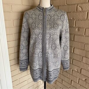 PENDLETON Fair Isle Vintage Cardigan Sweater 100% Merino Wool Full Zip Womens S